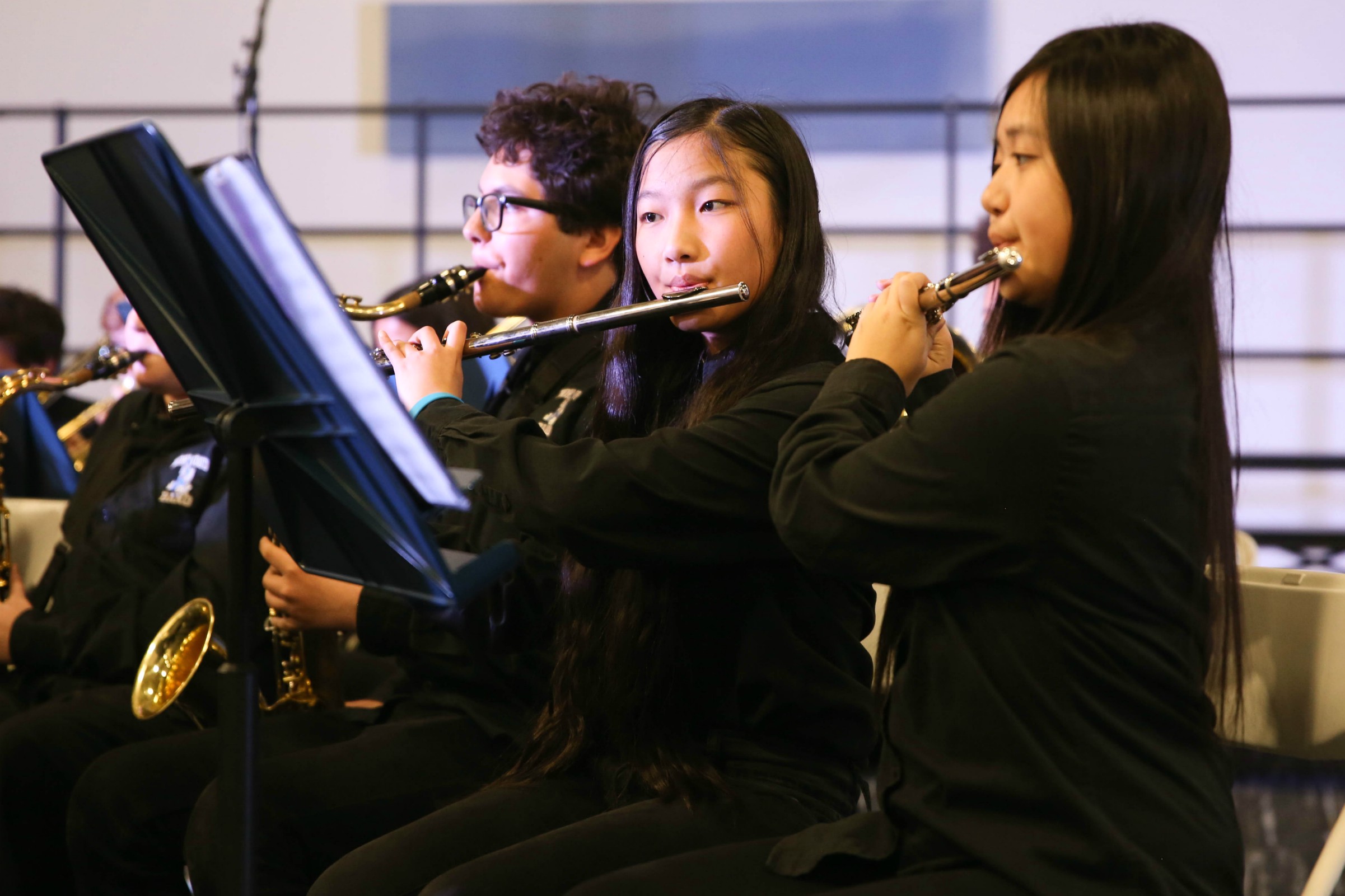 students playing the flute